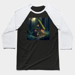 Fantasy Gnome Cottage Baseball T-Shirt